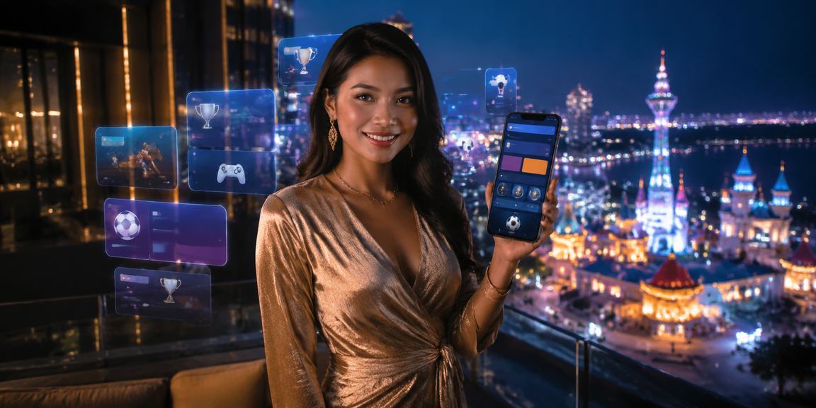 Penggemar bola sepak Malaysia membuat taruhan sukan di platform digital